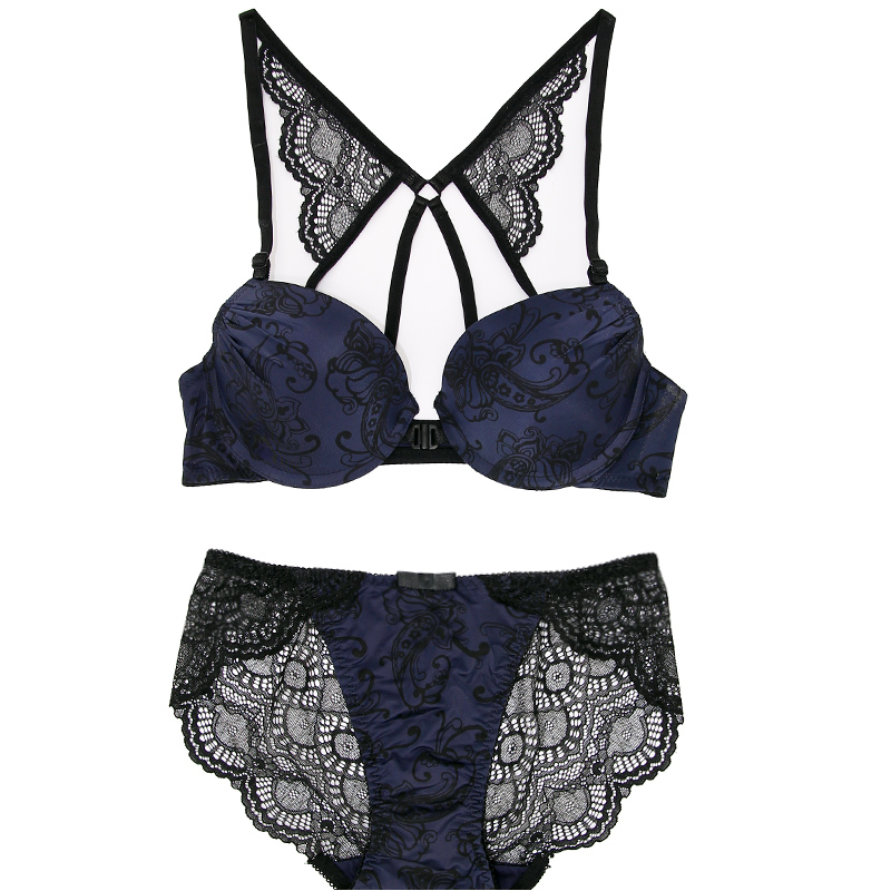 Korean bra summer new la lingerie women's front buckle sexy butterfly beauty back underwear underwear set