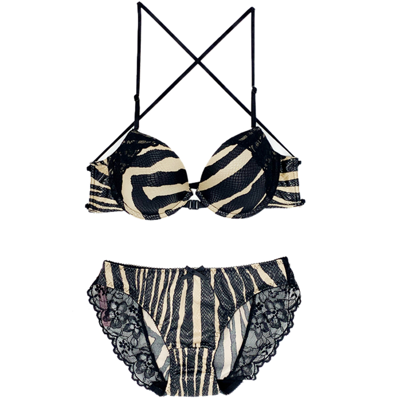 South Korea Chunla lingerie less feminine sensitization in front of a beauty back zebra with a thin cup lingerie lingerie suit