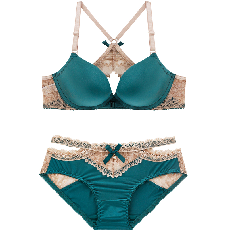 2022 South Korea gathers new ULLALA women's underwear lingerie suit front button beauty back sexy BVB lace bra