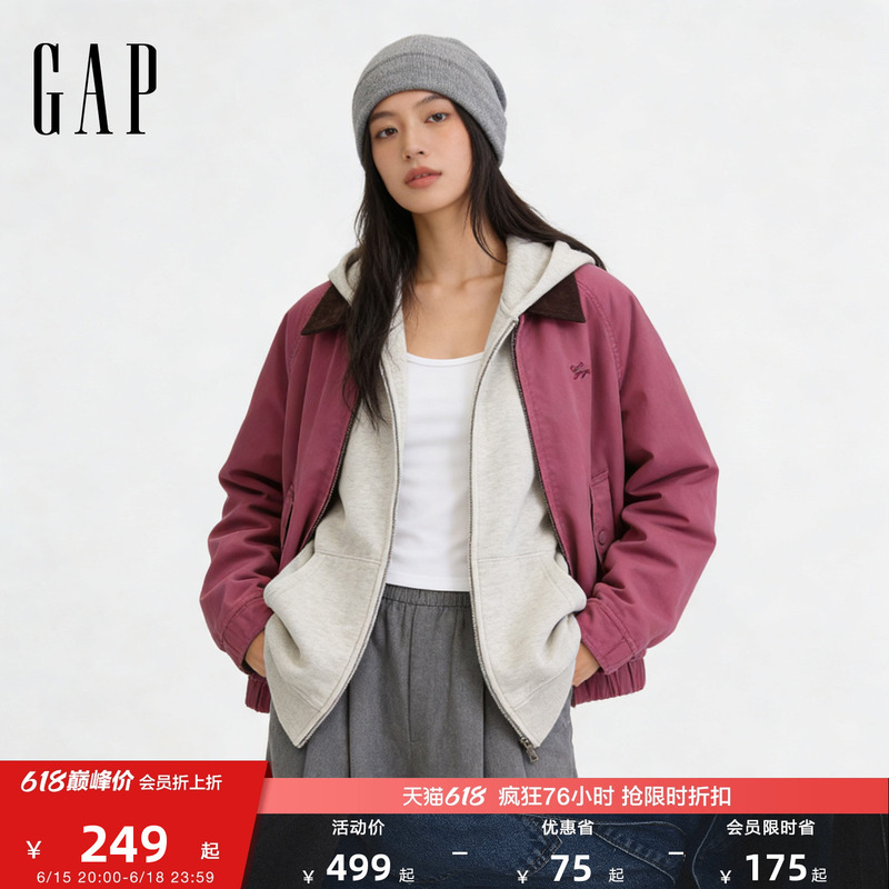 [Cheng Yi Endorsement] Gap Women's Clothing 2026 Summer New Corduroy Lapel Loose Jacket 877332