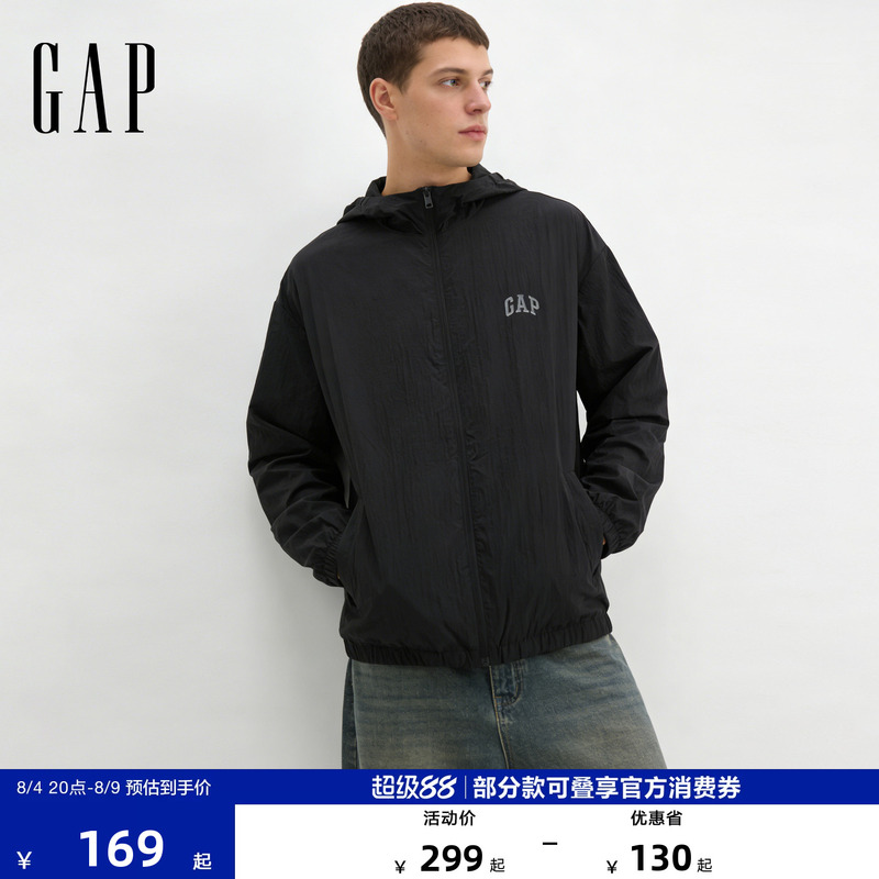 [Cheng Yi Endorsement] Gap Men's and Women's Clothing 2026 Summer Collection Logo Printed Sun Protection Hooded Jacket 854150