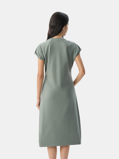 [Cheng Yi Endorsement]Gap Women's 2025 Summer New Logo Split Cotton Short-Sleeve Dress 764855