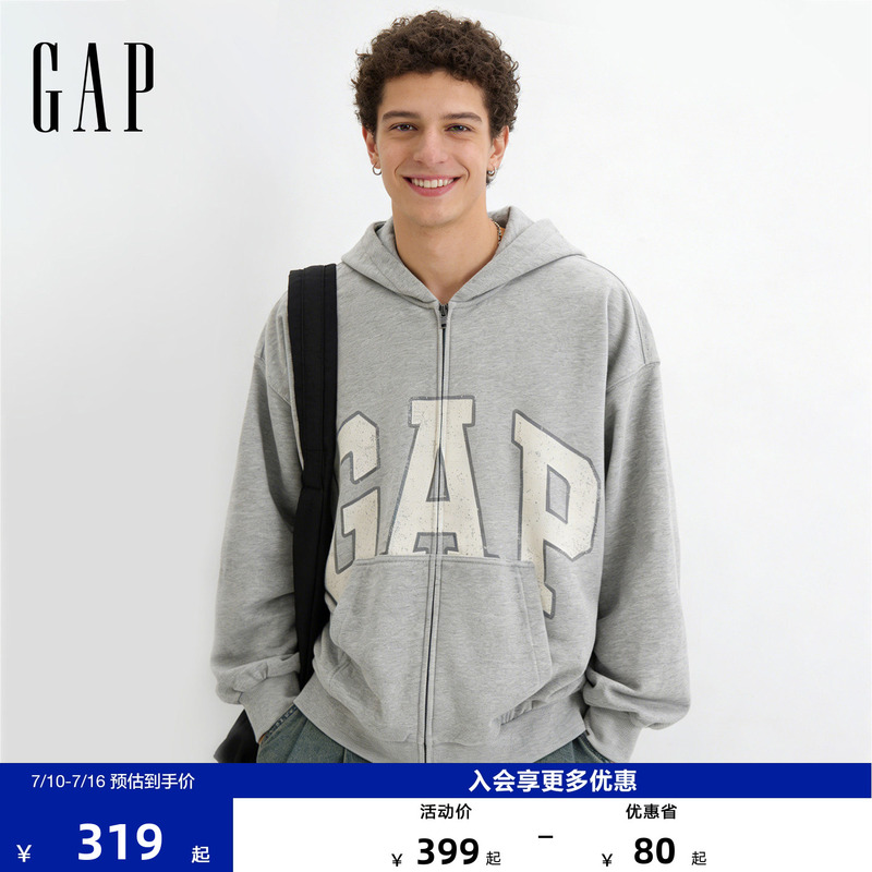 [Cheng Yi Endorsement] Gap Men's and Women's Spring New Printed Logo Hoodie Sweatshirt 787438