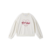 Gap Girls 2024 Autumn New French Hoop Weave Soft Puff Sleeve Printed Sweater Childrens Top 641404