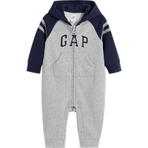 Gap baby winter LOGO carbon soft brushed fleece soft jumpsuit childrens wear sports crawler 837060