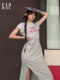 [Cheng Yi Endorsement]Gap Women's 2025 Summer New Logo Split Cotton Short-Sleeve Dress 764855