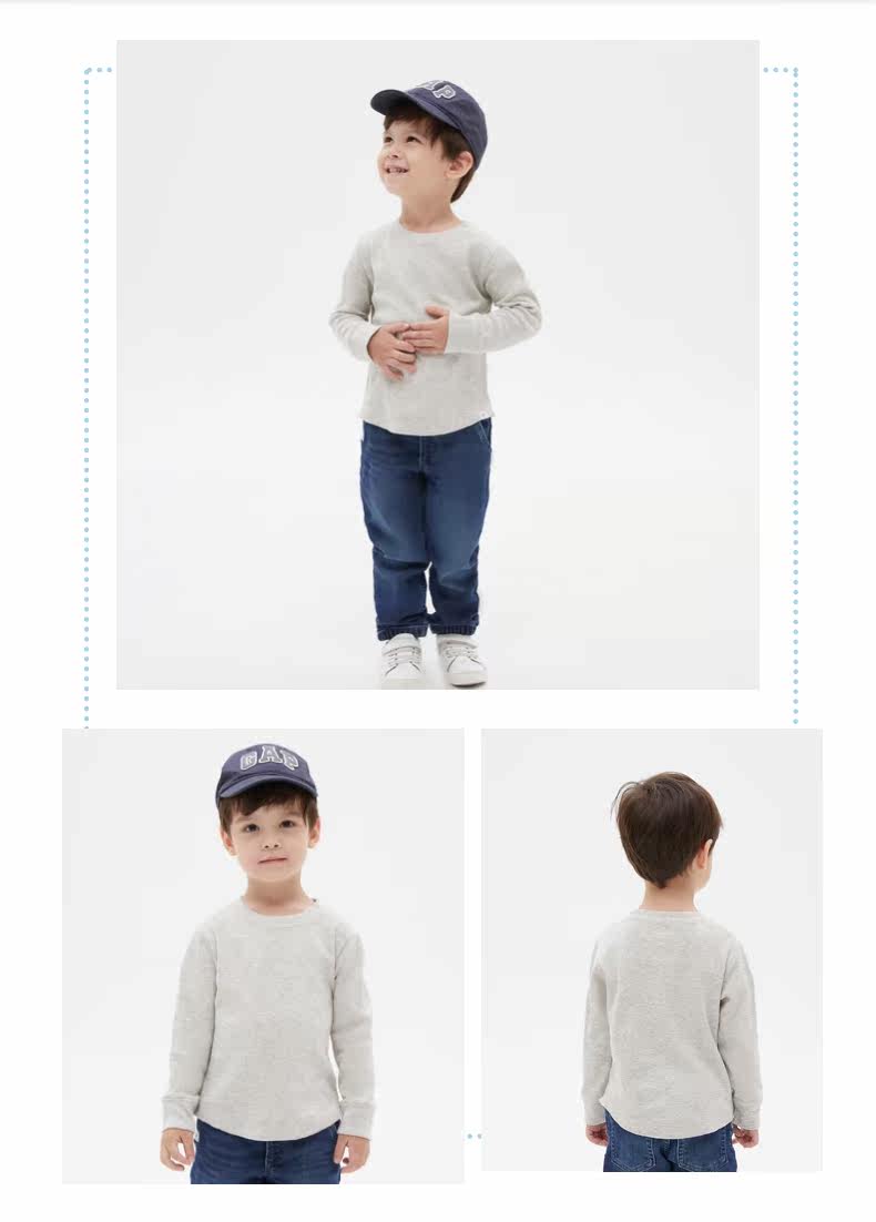 Gap, хлопковый трикотажный осенний детский свитер подходит для мужчин и женщин с круглым воротником, детская одежда, в западном стиле 