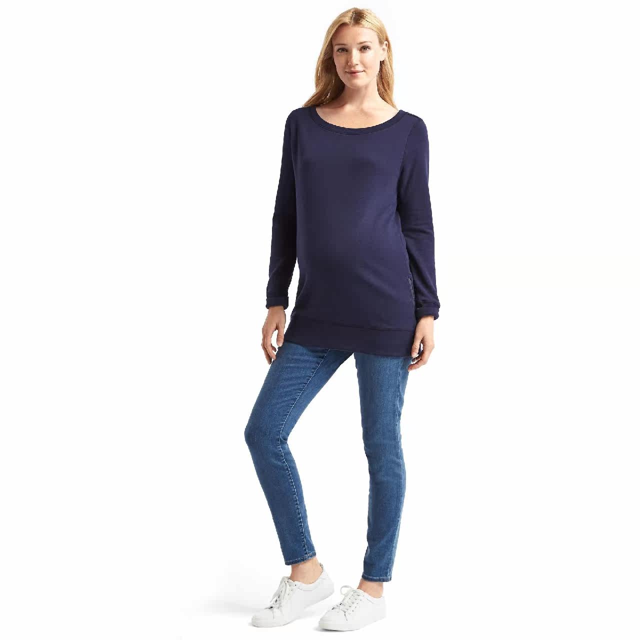 [USD 121.49] Gap Maternity Clothes Simple Design Soft French terry Side
