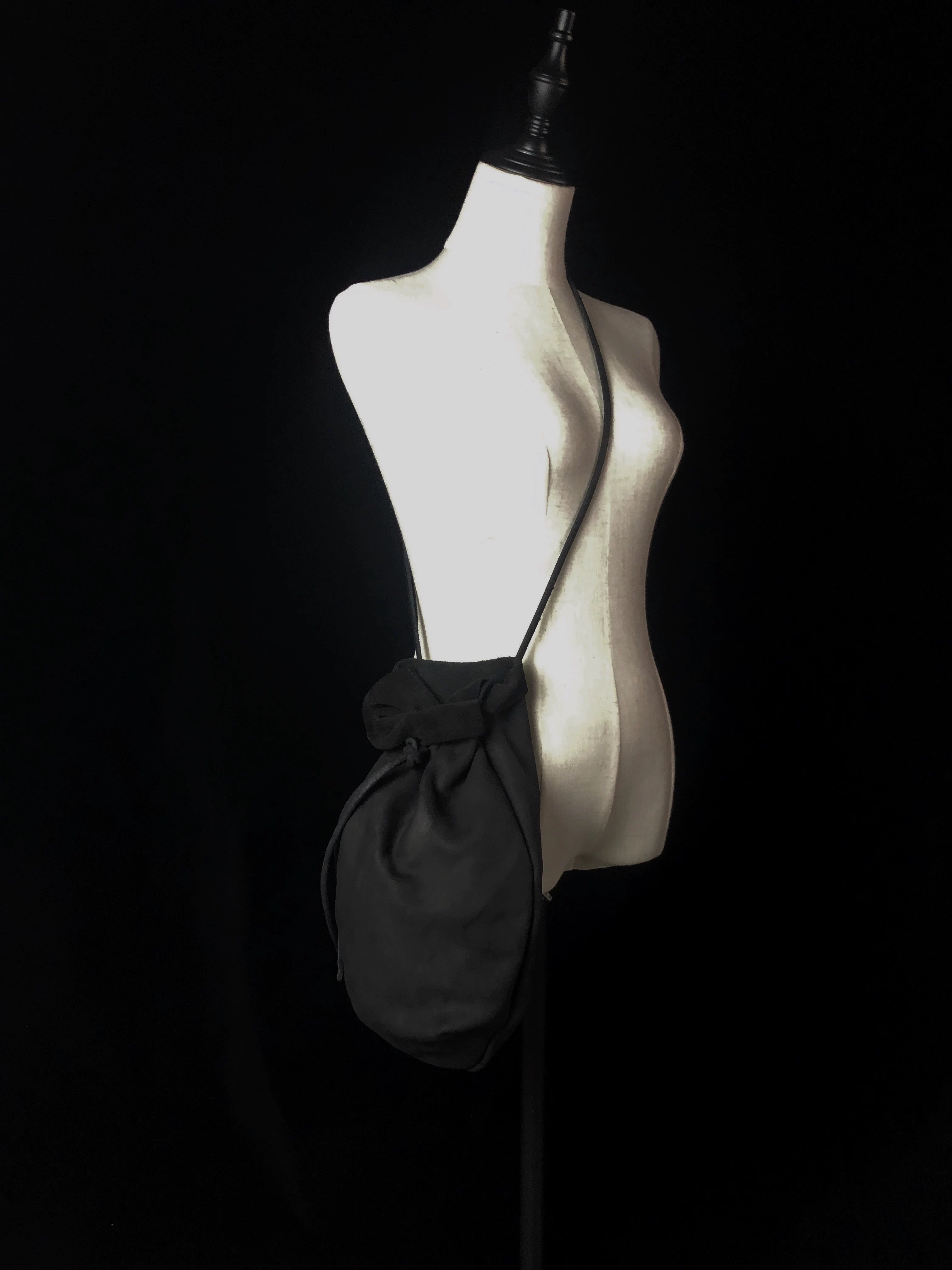 Black matte leather shoulder bag one shoulder, DIY