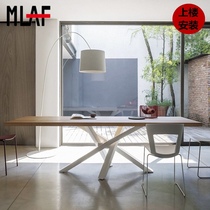 Nordic solid wood conference table long table desk modern simple American industrial style table long table negotiation table