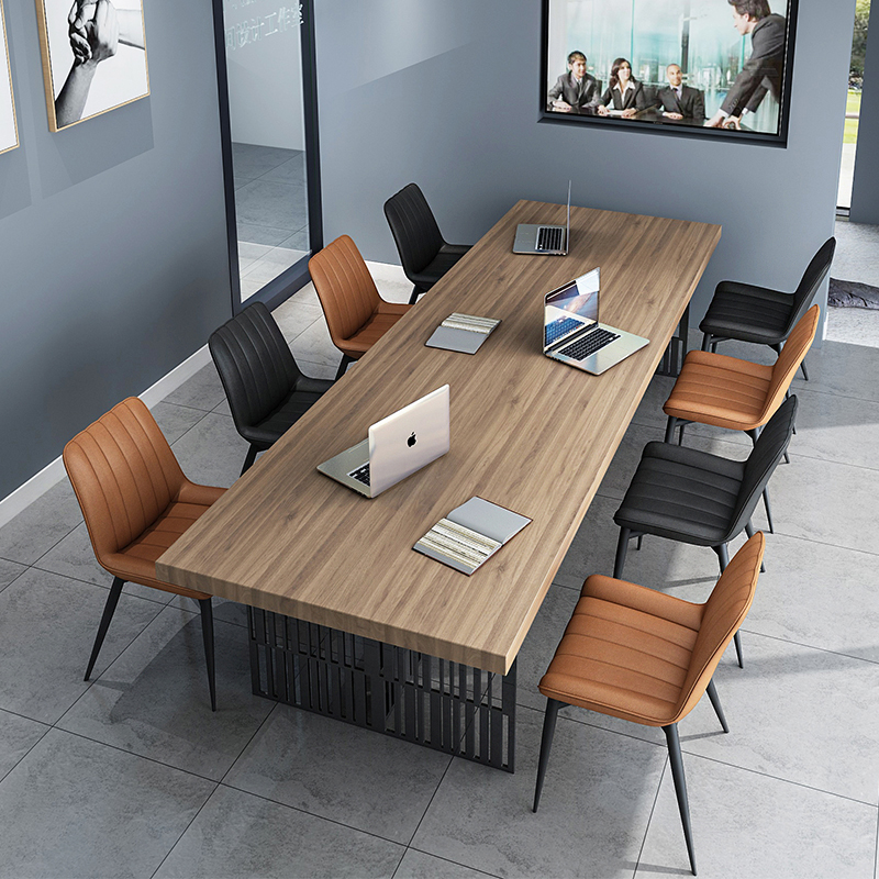 Office large solid wood conference table long table multi-person negotiation table modern minimalist desk office long table