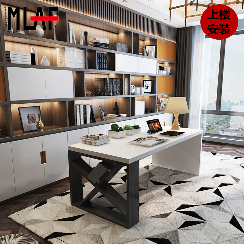 Nordic solid wood desk modern simple home desk industrial style boss desk manager desk desktop computer desk