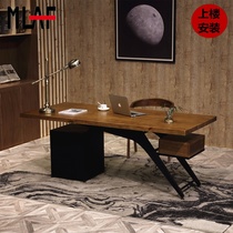 Solid wood desk Modern minimalist industrial style Boss desk President desk Desktop computer desk Home manager desk