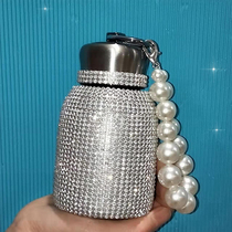 Cute diamond-encrusted thermos cup 304 stainless steel ins fashion fairy high-looking portable water cup diamond gift cup