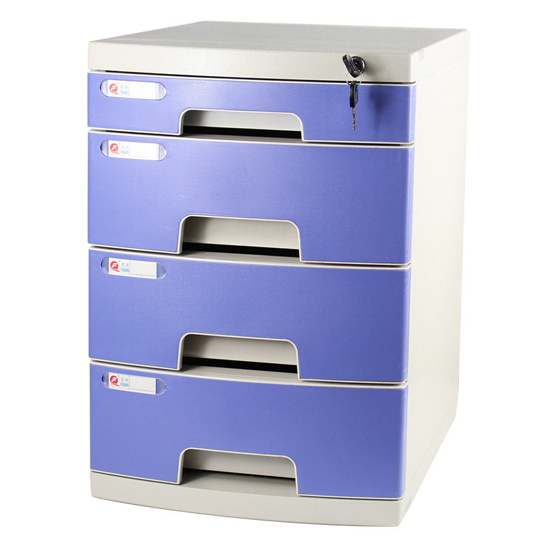 Fuqiang A4 Desktop Lock Plastic File Cabinet Drawer Type Multi Layer Classification Office Storage Box File Cabinet