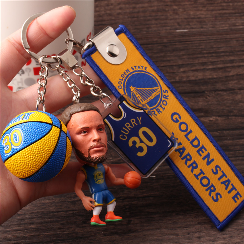 Star Player Figurines Keychains Kobe James Irving Durant Curry Basketball Merchandise Pendants