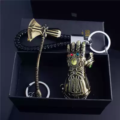 Reunion 3 Thiot Infinite Gloves Keychain Metal Shield Steel Thor Hammer Key Refining Pendant