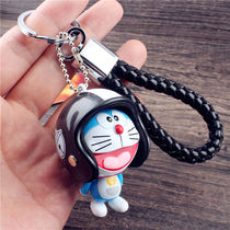 Helmet robot cat keychain Q edition limbs movable Doraemon car key pendant Mens and womens couple pendant