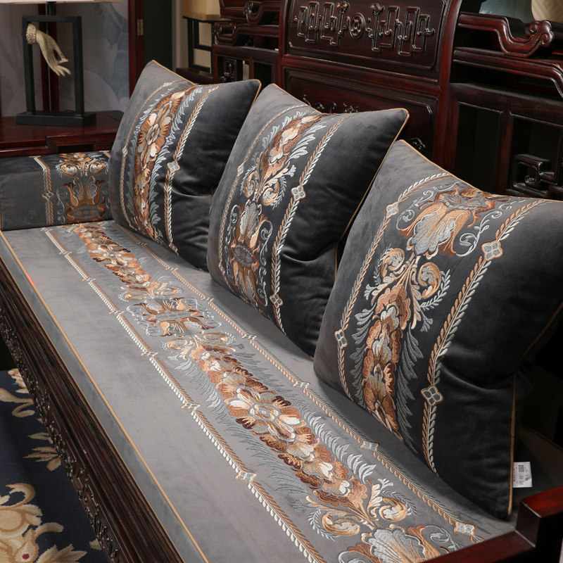 Four seasons of sofa mat cushion anti-slip thickness custom red wood furniture cushion new Chinese sponge mat