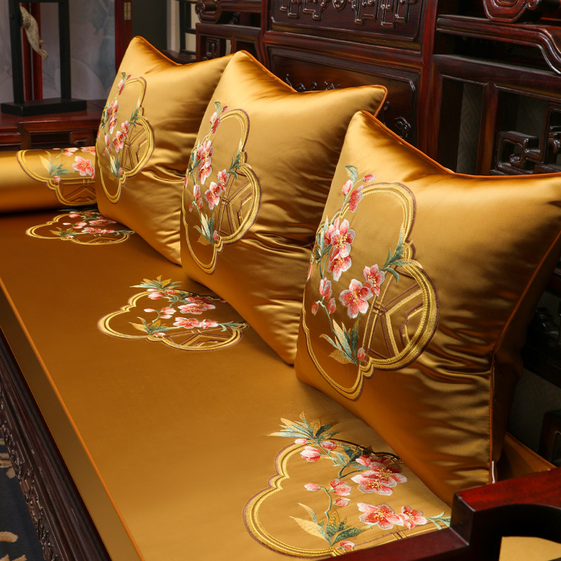 Sofa Mat Sponge Cushion Custom Non-slip Thickened Red Wood Furniture Cushion Cover Chinese Living Room Seat Cushion Brief for Home