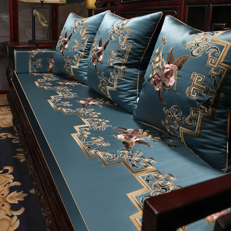 Red Wood Sofa Sponge Cushion New Chinese Solid Wood Sofa Cushion Anti-slip Bed Red Wood Furniture Cushion Custom