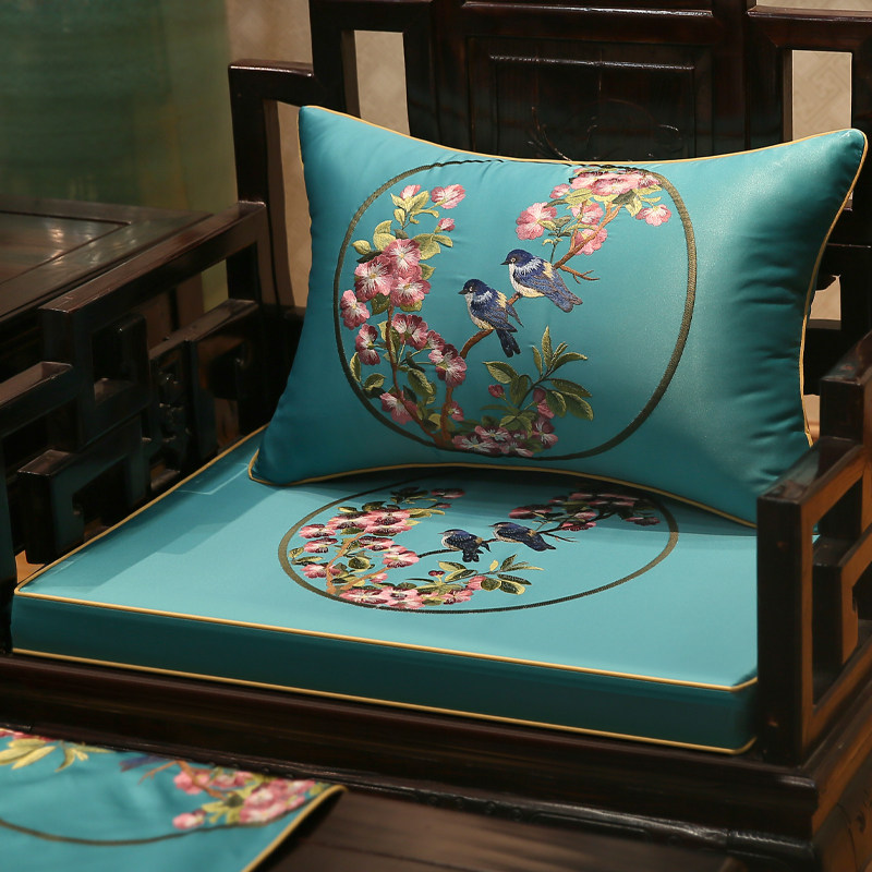 Chinese-style mahogany sofa cushion cover high-end solid wood sofa cushion with backrest thickened high-density sponge cushion custom