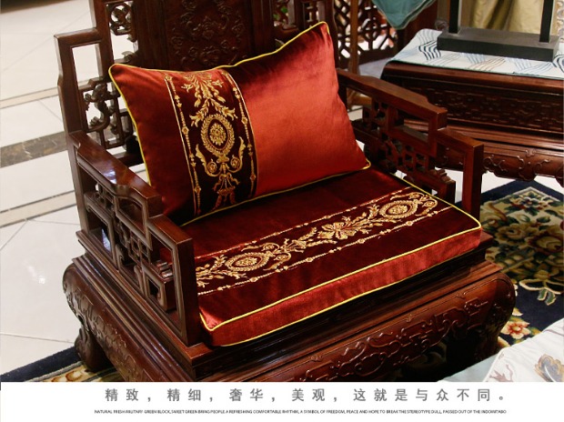 [Nhập khẩu nhung] Trung Quốc gỗ gụ rắn ghế gỗ đệm sofa đệm tựa lưng La Hán giường dày bọt biển đệm mẫu đệm ghế
