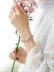 [Hẻm Nam] Vòng tay sao bạc 925 sterling nữ Nhật Bản và Hàn Quốc ngọt ngào màu hồng dâu pha lê lừa hoa đào chuyển vòng tay trang sức - Vòng đeo tay Clasp