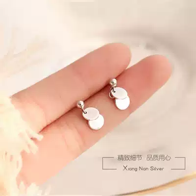 (Xiangnan)925 sterling silver small round earrings 2021 new trendy niche summer simple earrings earrings women
