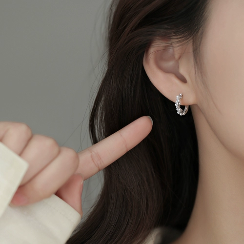 Небольшие дизайнерские серьги из жемчуга, серебро 925 пробы, легкий роскошный стиль