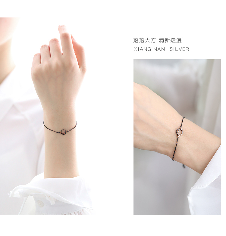 [South Lane] 925 sterling silver đen tối hành tinh bracelet ngọt ngào vệ tinh bracelet trang sức bạn gái trang sức quà tặng nữ