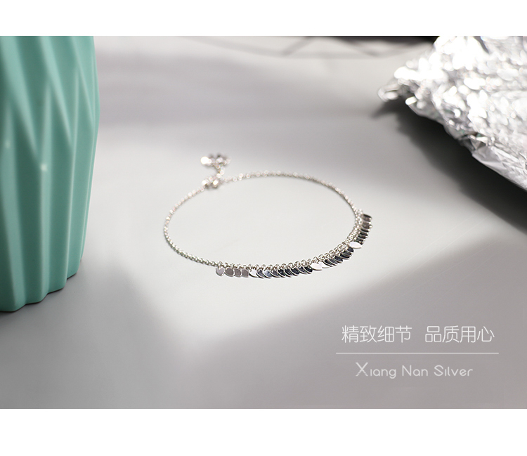 [South Lane] 925 sterling bạc thông minh lá vòng chân đơn giản tree leaf vòng chân chic quà tặng bạn gái nữ mô hình