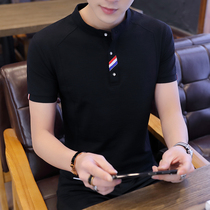 2020 summer mens Korean version of the trend youth T-shirt clothes Mens T-shirt half sleeve short sleeve ice silk T-shirt top