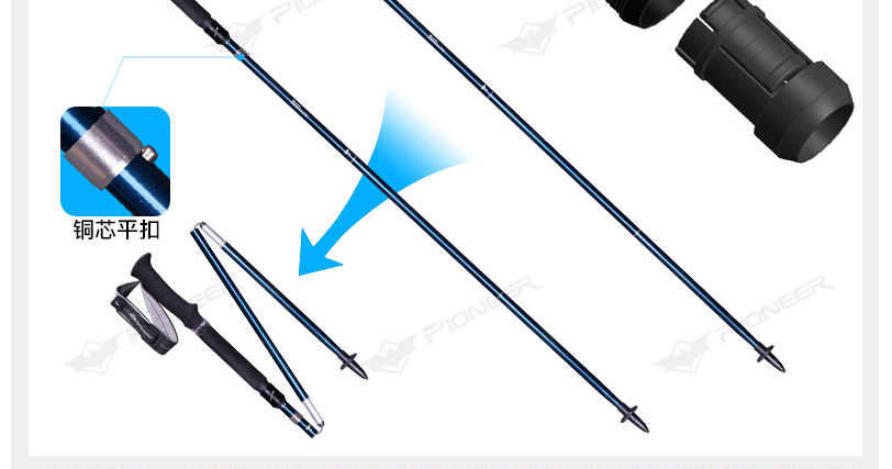 Trailblazer ngoài trời trekking cực nhôm siêu nhẹ gấp đi bộ gậy đi bộ gậy đi bộ đi bộ gậy đi bộ - Gậy / gậy gậy ba chân để điện thoại