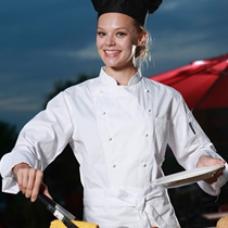 Chef overalls men long sleeves autumn and winter women upscale CheckedOut Domino dining hotel restaurant kitchen