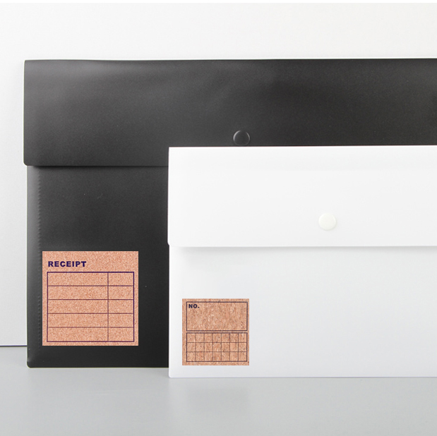 File Bag Press Buckle Type A4 Cashier Bag Students Waterproof Home Office Frosted Three Sides Seal Portable Bill Kit