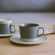 Park Jane Đồ đá kiểu Nhật Bản chà cốc cà phê và đĩa bay Cốc cà phê bằng gốm đơn giản cốc sữa cốc món ăn nhẹ 3004 - Cà phê