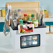 Seasoning box Home Kitchen Combined Suit Laying Oil Salt Sauce Vinegar Sauce Bottle Rack Integrated multi-compartment Seasoning Goods Containing box