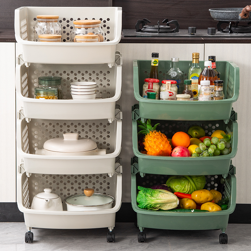 Kitchen Putting Vegetable Shelving Shelf Floor Multilayer Superimposed Vegetable Basket Containing shelf Home Fruit Vegetable Racks Thickened containing baskets