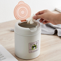 Desktop small trash can home mini cute office paper basket children cartoon living room bedroom with lid trash can