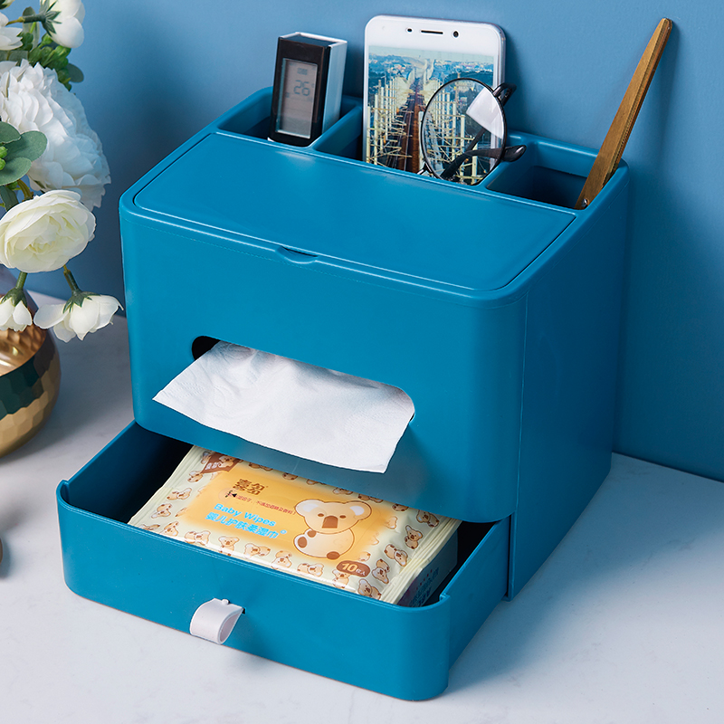 Nordic ins tissue box with drawer creative multifunctional bedroom living room tissue storage box with mirror toilet paper box