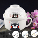 hộp cơm giữ nhiệt cắm điện Phim hoạt hình cốc cốc ăn liền gốm có nắp lớn học sinh dao kéo đặt hộp cơm trưa dễ thương ký túc xá bát đũa đũa nĩa - Hộp cơm điện sưởi ấm hộp cơm hâm nóng bằng điện