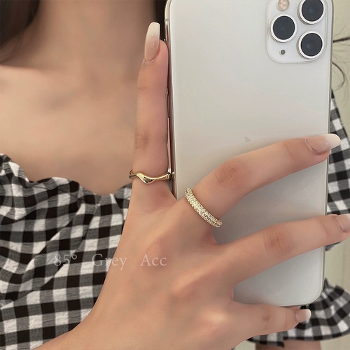 Модный комплект, брендовое небольшое дизайнерское кольцо, легкий роскошный стиль, инкрустировано бриллиантами, на указательный палец