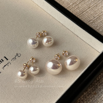 Shijia mantou pink pearl earrings
