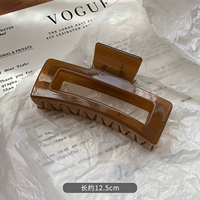 Коричневая заколка-крабик, 12.5см