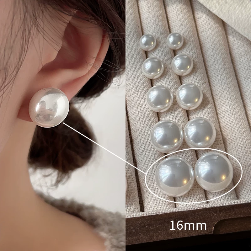 Earrings from pearl, ear clips, high-quality style, light luxury style