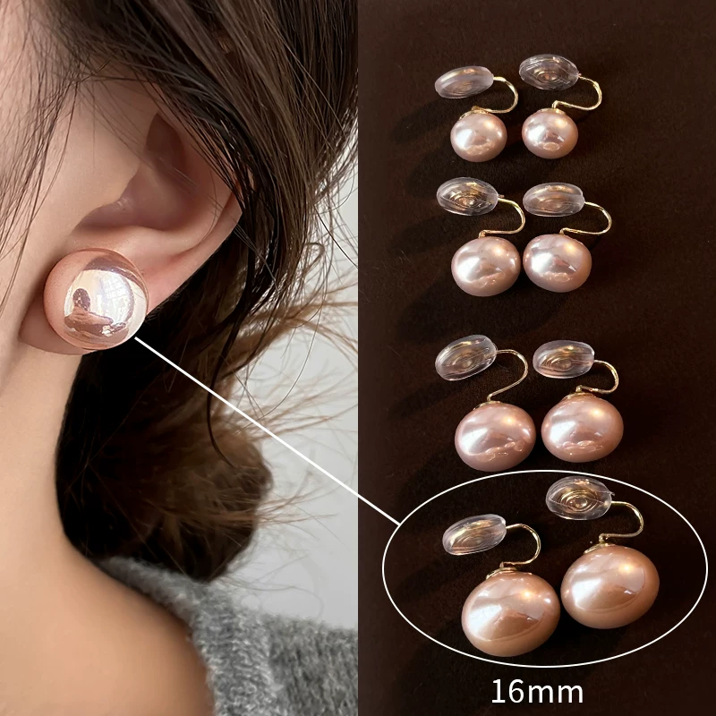 Earrings from pearl, ear clips, high-quality style, light luxury style