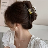 Изысканная акриловая большая заколка для волос из жемчуга, заколка-крабик, акула, в цветочек, новая коллекция