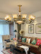 All-Copper American-Style Living Room Chandelier, Vintage Mid-Century Style Bedroom Dining Room Lamp, European-Style Light Luxury French High-End Villa Copper Lamp