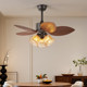 Medieval Style Fan Lamp, Retro Banana Leaf Restaurant Lamp, 2026 New Model Ceiling Fan Lamp, Silent Variable Frequency Bedroom Fan Lamp
